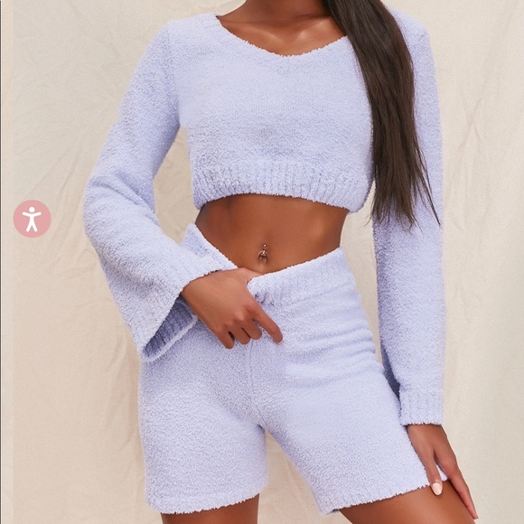 Oh Polly Fluffy Fuzzy Knit Short Set - Picture 2 of 10